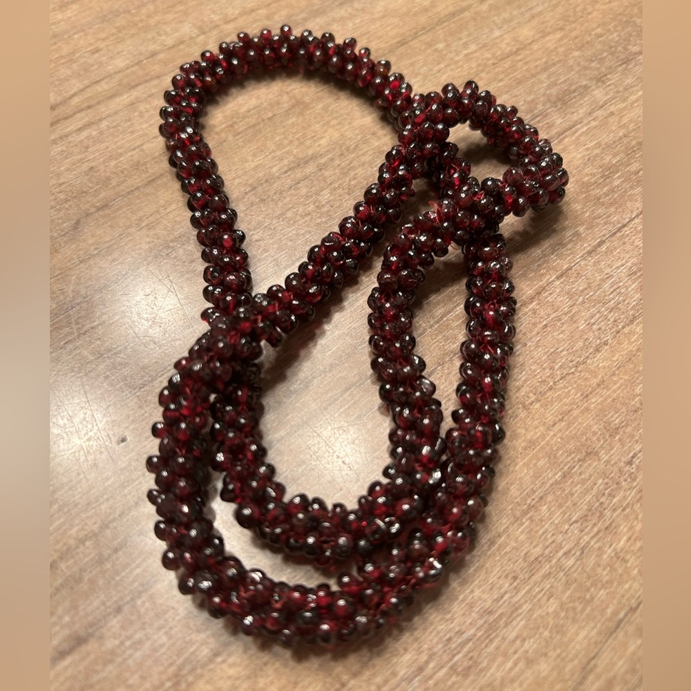 Vintage Red Rhodolite Garnet Beaded Necklace